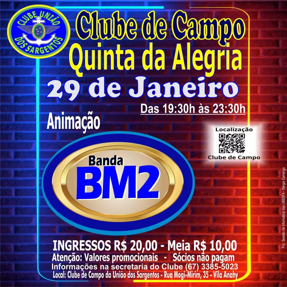 Baile Quinta da Alegria no Clube de Campo